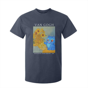Van Gogh Kpop Fan T Shirt For Kid Blue Tiger Vintage Art Sunflower Cat TS10 Navy Print Your Wear