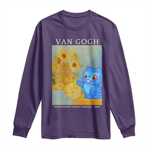 Van Gogh Kpop Fan Long Sleeve Shirt Blue Tiger Vintage Art Sunflower Cat TS10 Purple Print Your Wear