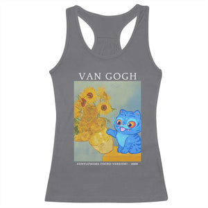 Van Gogh Kpop Fan Racerback Tank Top Blue Tiger Vintage Art Sunflower Cat TS10 Charcoal Print Your Wear