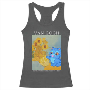 Van Gogh Kpop Fan Racerback Tank Top Blue Tiger Vintage Art Sunflower Cat TS10 Dark Heather Print Your Wear