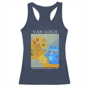 Van Gogh Kpop Fan Racerback Tank Top Blue Tiger Vintage Art Sunflower Cat TS10 Navy Print Your Wear