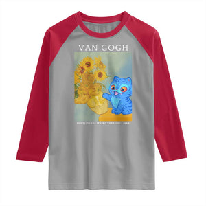 Van Gogh Kpop Fan Raglan Shirt Blue Tiger Vintage Art Sunflower Cat TS10 Sport Gray Red Print Your Wear