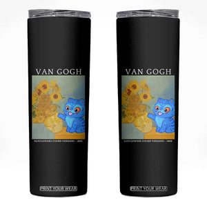 Van Gogh Kpop Fan Skinny Tumbler Blue Tiger Vintage Art Sunflower Cat TS10 Black Print Your Wear