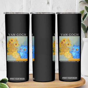 Van Gogh Kpop Fan Skinny Tumbler Blue Tiger Vintage Art Sunflower Cat TS10 Print Your Wear