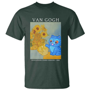 Van Gogh Kpop Fan T Shirt Blue Tiger Vintage Art Sunflower Cat TS10 Dark Forest Green Print Your Wear