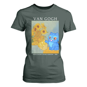 Van Gogh Kpop Fan T Shirt For Women Blue Tiger Vintage Art Sunflower Cat TS10 Dark Forest Green Print Your Wear