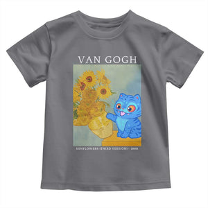 Van Gogh Kpop Fan Toddler T Shirt Blue Tiger Vintage Art Sunflower Cat TS10 Charcoal Print Your Wear