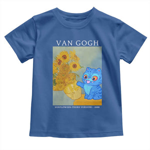 Van Gogh Kpop Fan Toddler T Shirt Blue Tiger Vintage Art Sunflower Cat TS10 Royal Blue Print Your Wear
