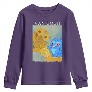 Van Gogh Kpop Fan Youth Sweatshirt Blue Tiger Vintage Art Sunflower Cat TS10 Purple Print Your Wear