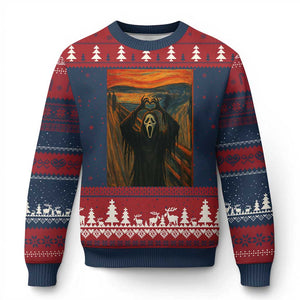 Ghost Heart Hands Ugly Christmas Sweater Scary Face Horror Halloween TS10 Navy Red Print Your Wear
