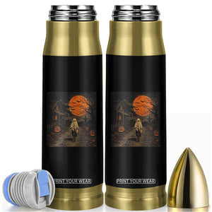 Halloween Spooky Ghost Biking Bullet Tumbler Vintage Ghost Riding Bicycle Gothic Moonlit Pumpkin Autumn Graphic