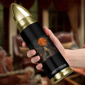 Halloween Spooky Ghost Biking Bullet Tumbler Vintage Ghost Riding Bicycle Gothic Moonlit Pumpkin Autumn Graphic