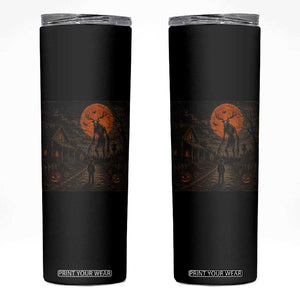 Wendigo Halloween Skinny Tumbler Vintage Deer Skull Spooky Night Graphic