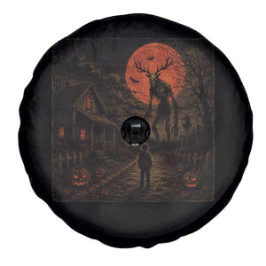 Wendigo Halloween Spare Tire Cover Vintage Deer Skull Spooky Night Graphic