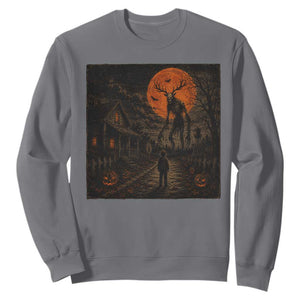 Wendigo Halloween Sweatshirt Vintage Deer Skull Spooky Night Graphic