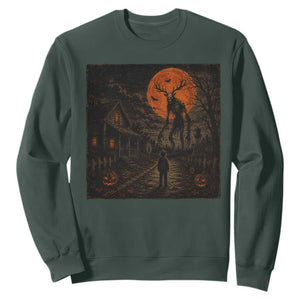 Wendigo Halloween Sweatshirt Vintage Deer Skull Spooky Night Graphic