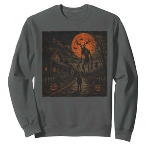Wendigo Halloween Sweatshirt Vintage Deer Skull Spooky Night Graphic