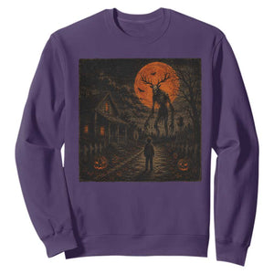 Wendigo Halloween Sweatshirt Vintage Deer Skull Spooky Night Graphic