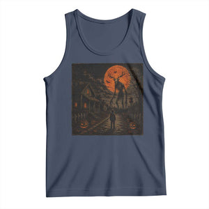 Wendigo Halloween Tank Top Vintage Deer Skull Spooky Night Graphic