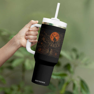 Wendigo Halloween Tumbler With Handle Vintage Deer Skull Spooky Night Graphic