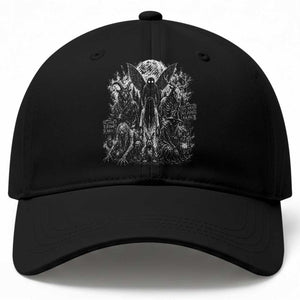 Cryptid Monsters Urban Legends Baseball Cap Vintage Dark Folklore Leave Before Dark Graphic