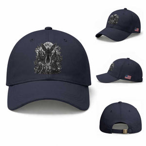 Cryptid Monsters Urban Legends Baseball Cap Vintage Dark Folklore Leave Before Dark Graphic