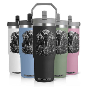Cryptid Monsters Urban Legends Flip Straw Tumbler Vintage Dark Folklore Leave Before Dark Graphic