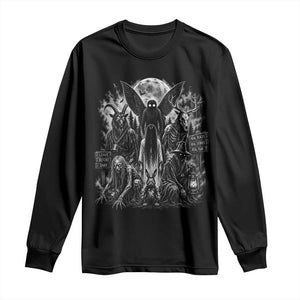 Cryptid Monsters Urban Legends Long Sleeve Shirt Vintage Dark Folklore Leave Before Dark Graphic
