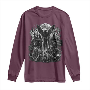 Cryptid Monsters Urban Legends Long Sleeve Shirt Vintage Dark Folklore Leave Before Dark Graphic