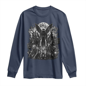 Cryptid Monsters Urban Legends Long Sleeve Shirt Vintage Dark Folklore Leave Before Dark Graphic