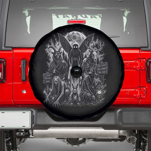 Cryptid Monsters Urban Legends Spare Tire Cover Vintage Dark Folklore Leave Before Dark Graphic
