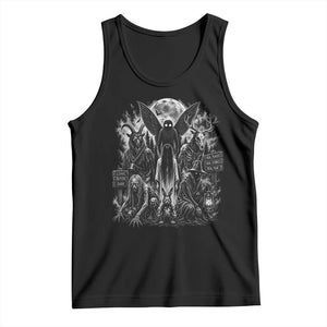 Cryptid Monsters Urban Legends Tank Top Vintage Dark Folklore Leave Before Dark Graphic
