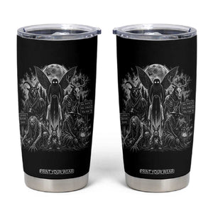Cryptid Monsters Urban Legends Tumbler Cup Vintage Dark Folklore Leave Before Dark Graphic