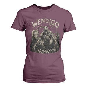 Wendigo Cryptid Monster T Shirt For Women Heavy Metal Dark Fantasy Horror Graphic TS10 Maroon Print Your Wear