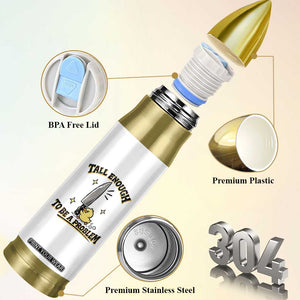 Tall Enough To Be A Problem Funny Duck Bullet Tumbler With Giant Knife Meme Humor