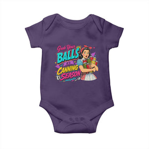 Grab Your Balls Its Canning Season Funny Food Preservation Baby Onesie Retro Pop Art Graphic