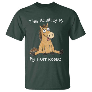 This Actually Is My First Rodeo Funny Silly Horse T Shirt 1st Birthday Meme