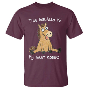 This Actually Is My First Rodeo Funny Silly Horse T Shirt 1st Birthday Meme