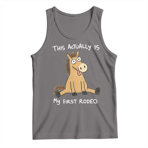 This Actually Is My First Rodeo Funny Silly Horse Tank Top 1st Birthday Meme