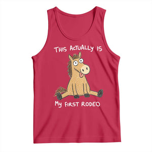 This Actually Is My First Rodeo Funny Silly Horse Tank Top 1st Birthday Meme