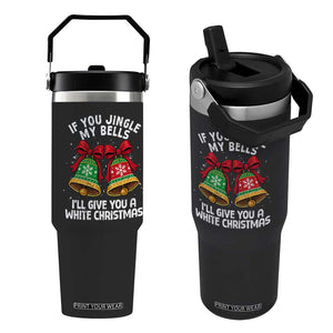 Jingle Bell Christmas Flip Straw Tumbler Funny Naughty White Elephant Gag Gift Exchange TS10 One Size: 30 oz Black Print Your Wear