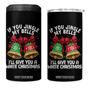 Jingle Bell Christmas 4 in 1 Can Cooler Tumbler Funny Naughty White Elephant Gag Gift Exchange TS10 One Size: 16 oz Black Print Your Wear