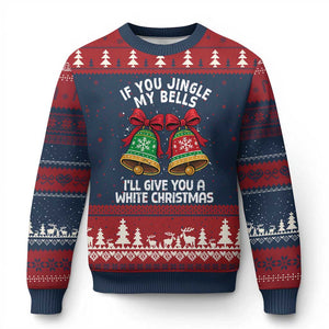 Jingle Bell Xmas Ugly Christmas Sweater Funny Naughty White Elephant Gag Gift Exchange TS10 Navy Red Print Your Wear