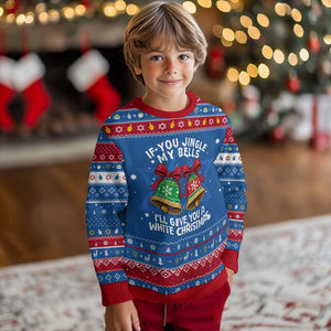 Jingle Bell Christmas Hanukkah Ugly Sweater Funny Naughty White Elephant Gag Gift Exchange TS10 Blue Red Print Your Wear