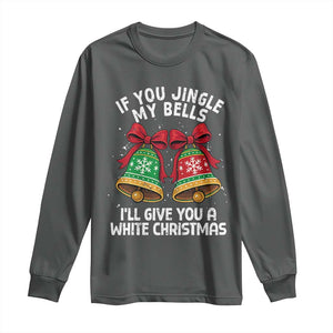 Jingle Bell Christmas Long Sleeve Shirt Funny Naughty White Elephant Gag Gift Exchange TS10 Dark Heather Print Your Wear