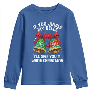 Jingle Bell Christmas Youth Sweatshirt Funny Naughty White Elephant Gag Gift Exchange TS10 Royal Blue Print Your Wear