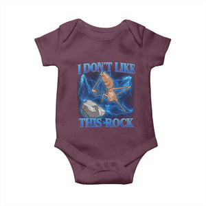Marcus The Worm Meme Baby Onesie I Don't Like This Rock Bootleg TS10 Maroon Print Your Wear