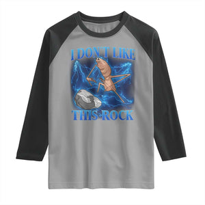 Marcus The Worm Meme Raglan Shirt I Don't Like This Rock Bootleg TS10 Sport Gray Black Print Your Wear