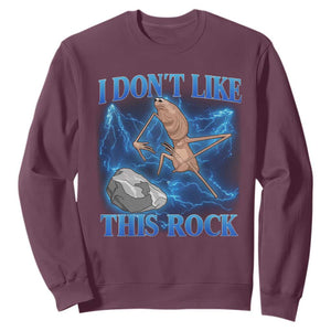 Marcus The Worm Meme Sweatshirt I Don't Like This Rock Bootleg TS10 Maroon Print Your Wear
