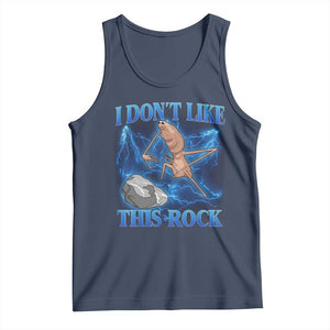 Marcus The Worm Meme Tank Top I Don't Like This Rock Bootleg TS10 Navy Print Your Wear